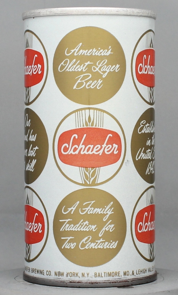 Schaefer Beer 10 Oz Tab Top Can