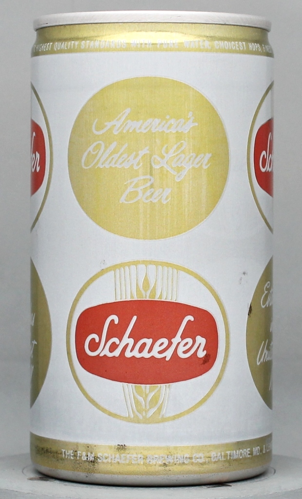 Schaefer America's Oldest Lager Beer 12 Oz Tab/Stay Top Can