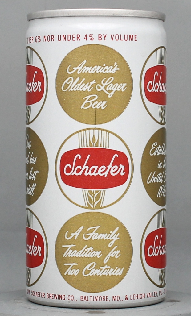 Schaefer Beer 10 Oz Tab Top Can