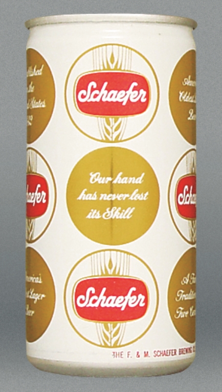 Schaefer Beer 10 Oz Tab Top Can