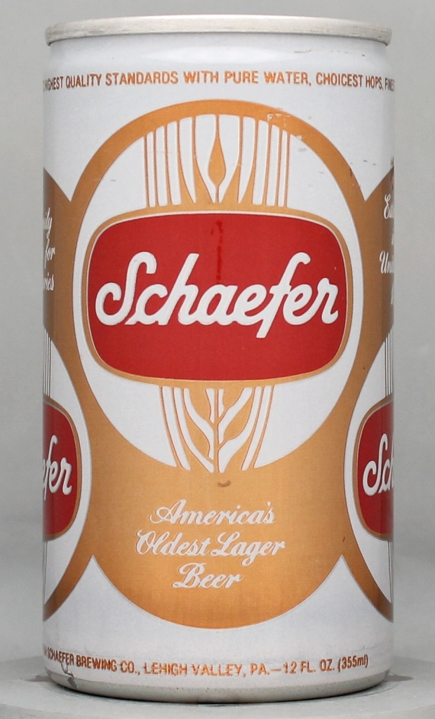 Schaefer America's Oldest Lager Beer 12 Oz Tab/Stay Top Can