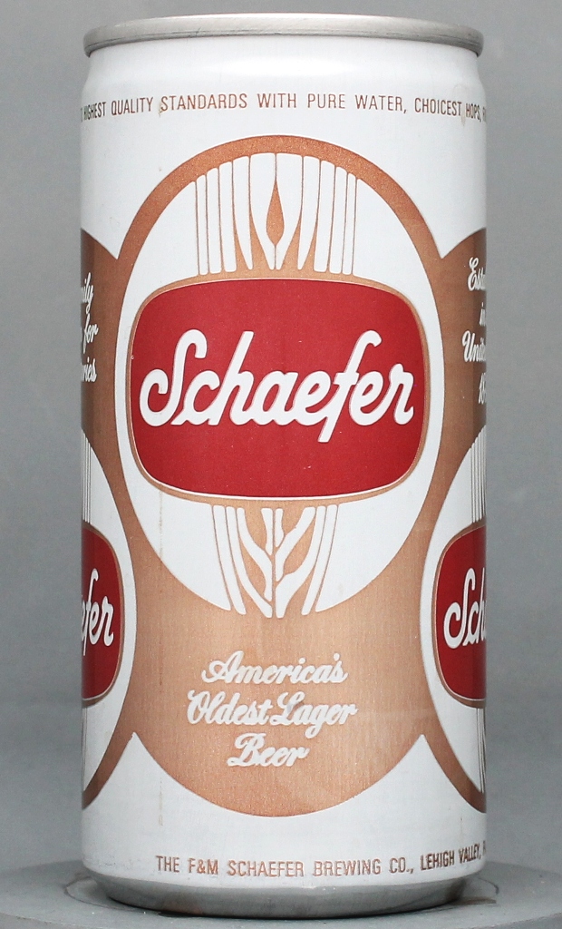 Schaefer America's Oldest Lager Beer 12 Oz Tab Top Can