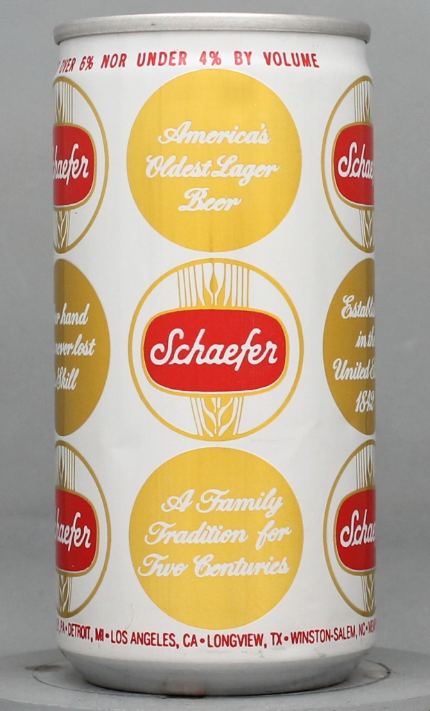 Schaefer Beer 10 Oz Tab Top Can