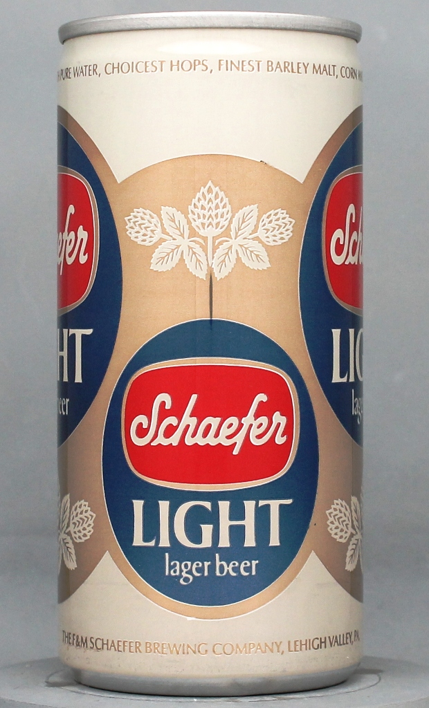 Schaefer Light Lager Beer 12 Oz Tab Top Can