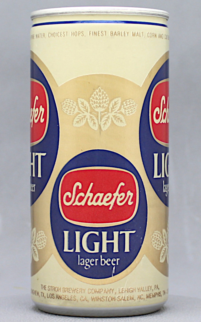 Schaefer Light Lager Beer 12 Oz Tab Top Can