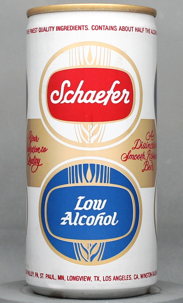 Schaefer Low Alcohol Beer 12 Oz Tab Top Can