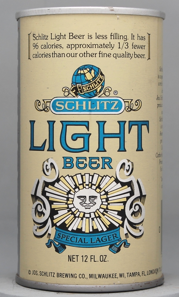 Schlitz Light Special Lager Beer 12 Oz Tab Top Can