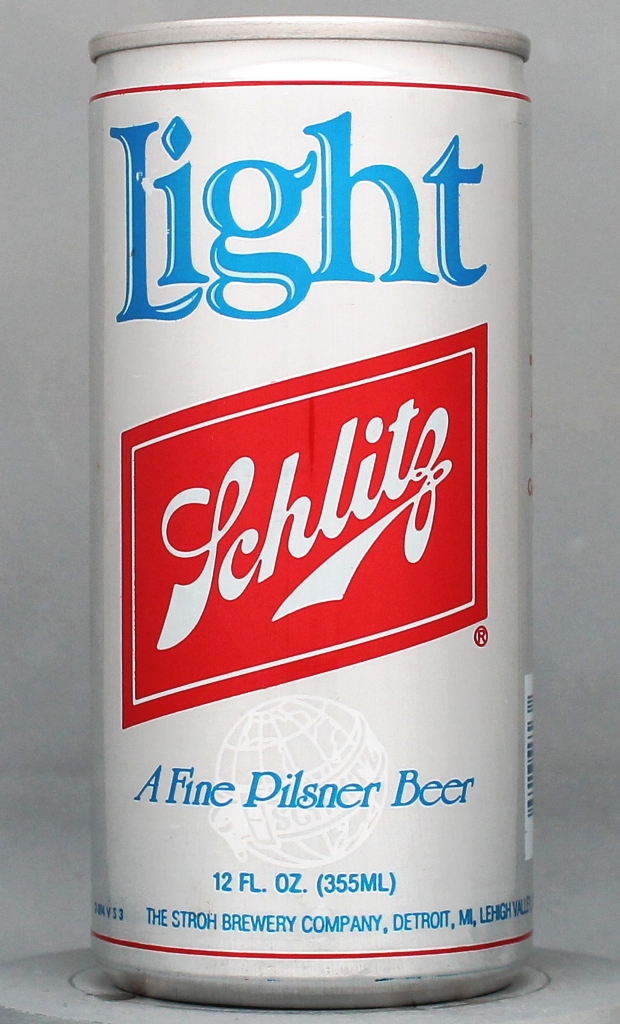 Schlitz Light A Fine Pilsner Beer 12 Oz Tab Top Can