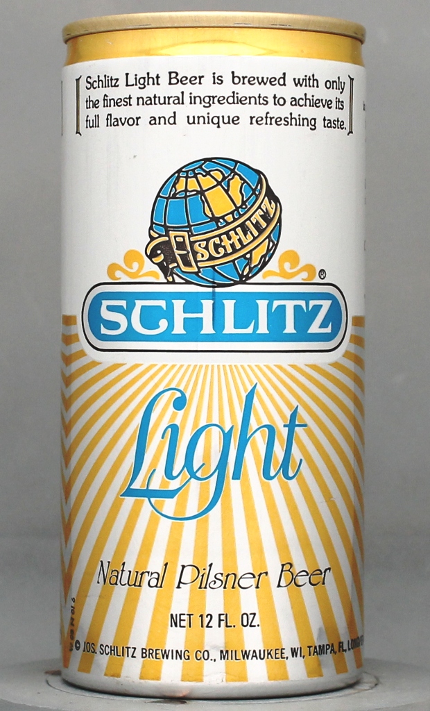 Schlitz Light Natural Pilsner Beer 12 Oz Tab Top Can