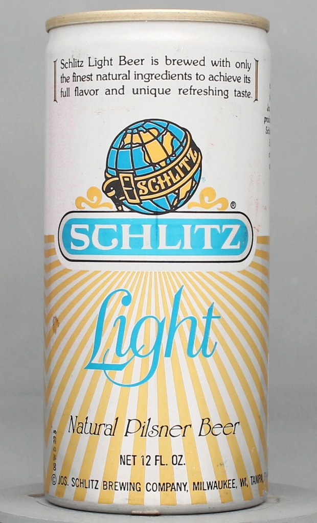 Schlitz Light Natural Pilsner Beer 12 Oz Tab Top Can