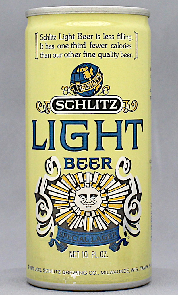 Schlitz Light Special Lager Beer 10 Oz Tab Top Can