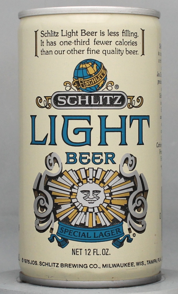 Schlitz Light Special Lager Beer 12 Oz Tab Top Can