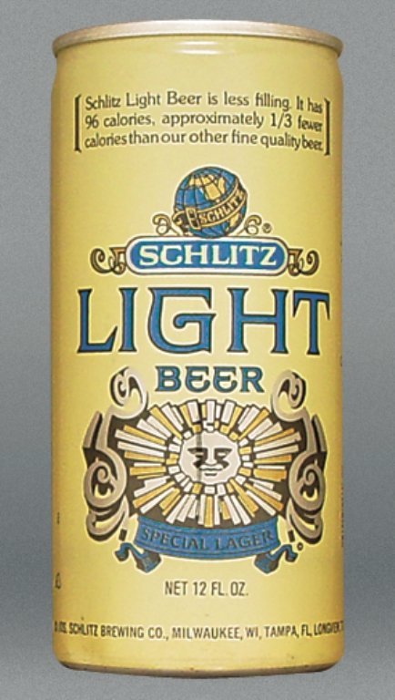 Schlitz Light Special Lager Beer 12 Oz Tab Top Can