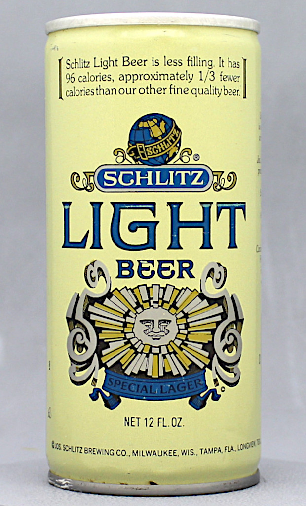 Schlitz Light Special Lager Beer 12 Oz Tab Top Can