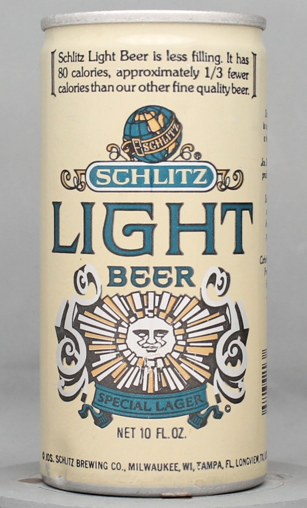 Schlitz Light Special Lager Beer 10 Oz Tab Top Can
