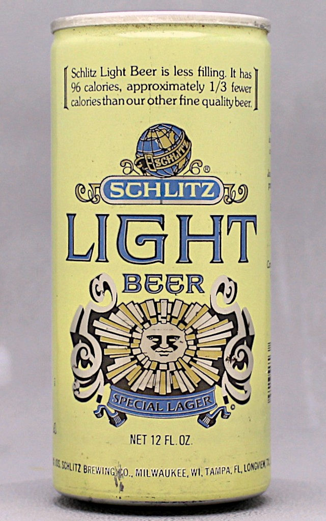 Schlitz Light Special Lager Beer 12 Oz Tab Top Can
