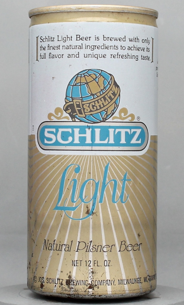 Schlitz Light Natural Pilsner Beer 12 Oz Tab Top Can