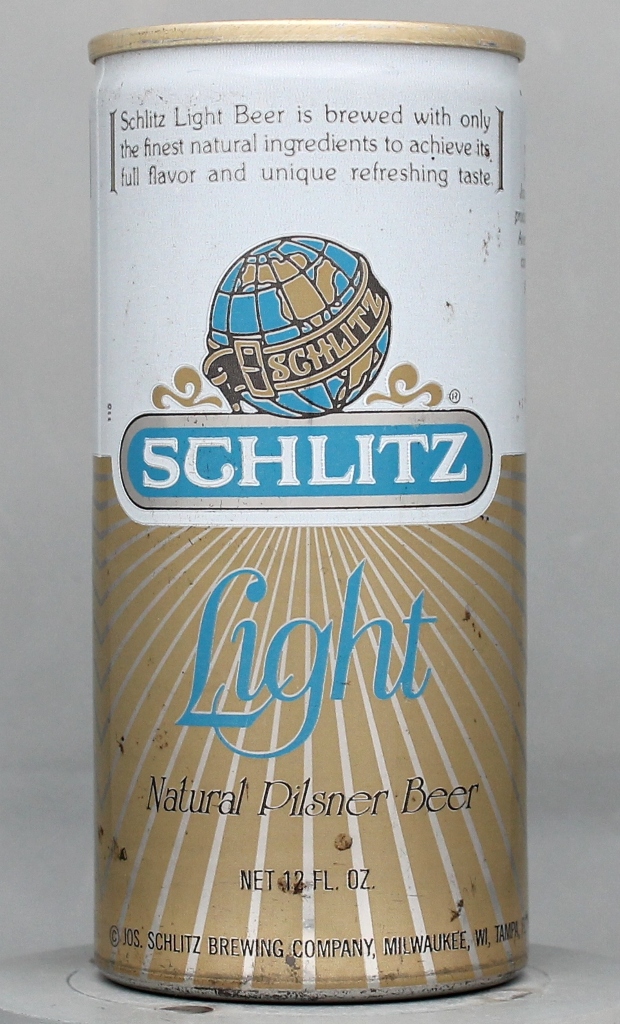 Schlitz Light Natural Pilsner Beer 12 Oz Tab Top Can