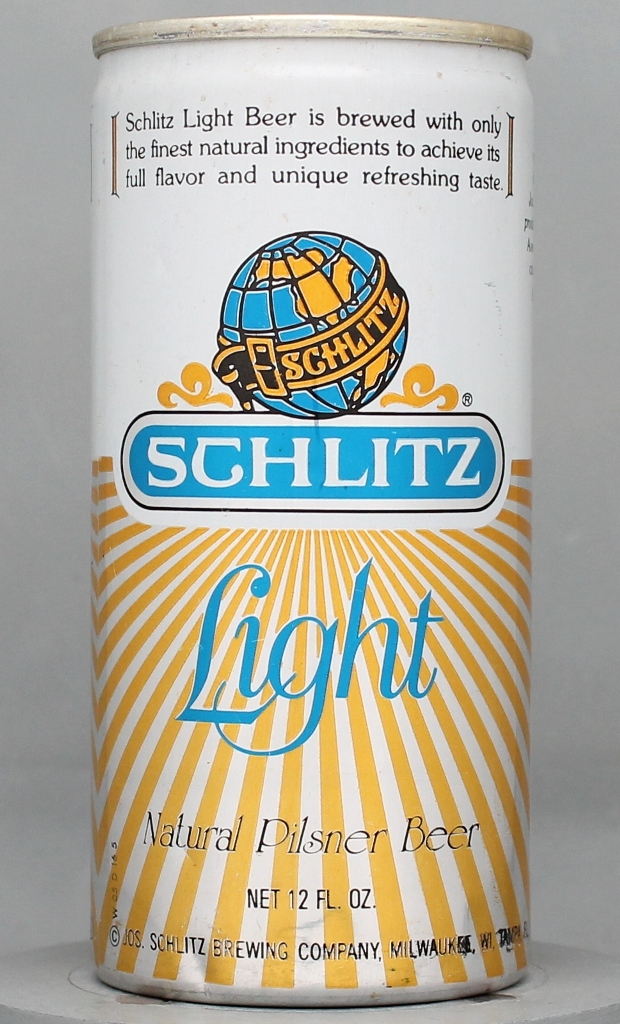 Schlitz Light Natural Pilsner Beer 12 Oz Tab Top Can