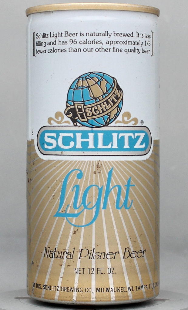 Schlitz Light Natural Pilsner Beer 12 Oz Tab Top Can
