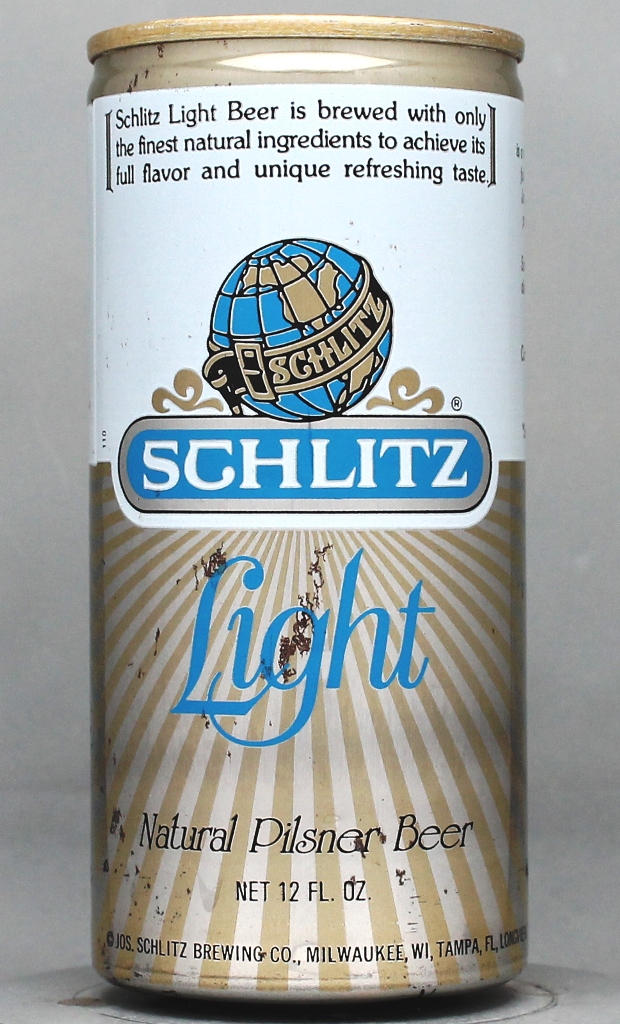Schlitz Light Natural Pilsner Beer 12 Oz Tab Top Can