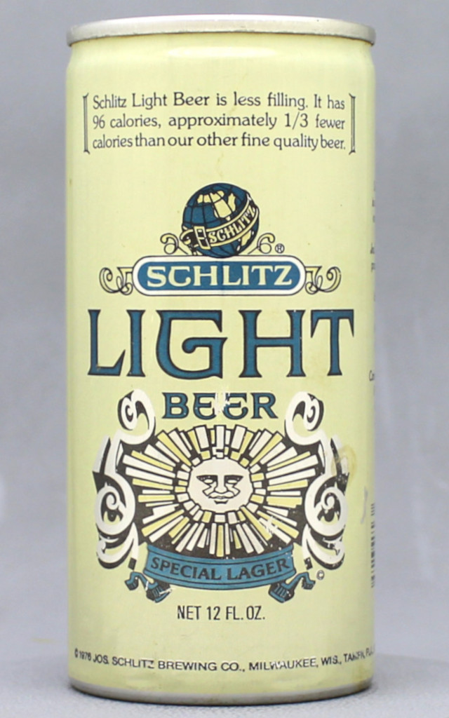 Schlitz Light Special Lager Beer 12 Oz Tab Top Can