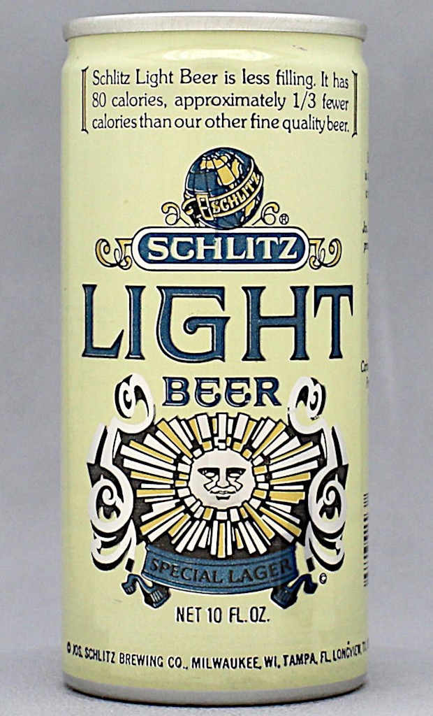 Schlitz Light Beer 10 Oz Tab Top Can