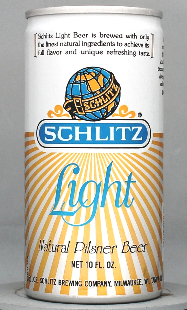 Schlitz Light Natural Pilsner Beer 10 Oz Tab Top Can