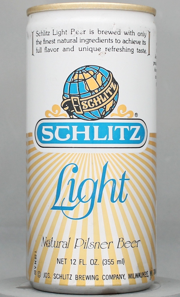 Schlitz Light Beer 12 Oz Tab Top Can
