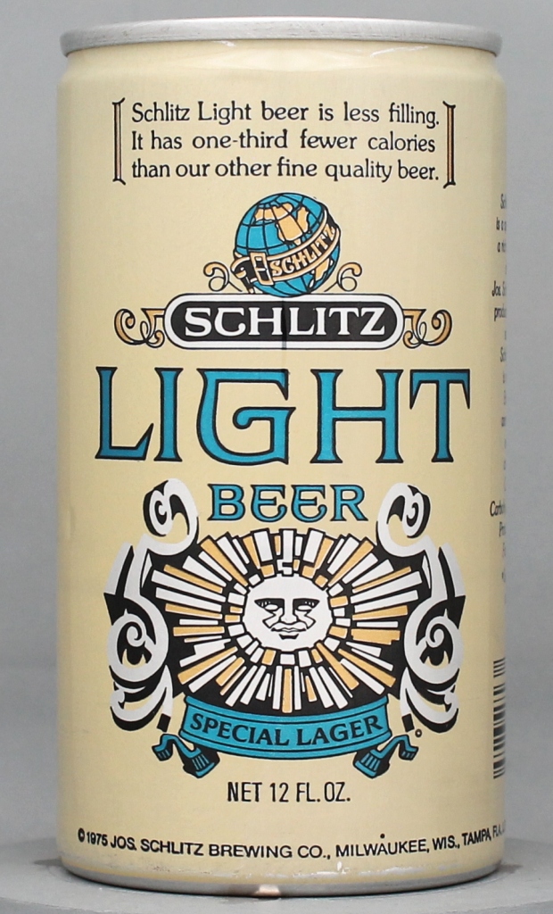 Schlitz Light Beer 12 Oz Tab Top Can