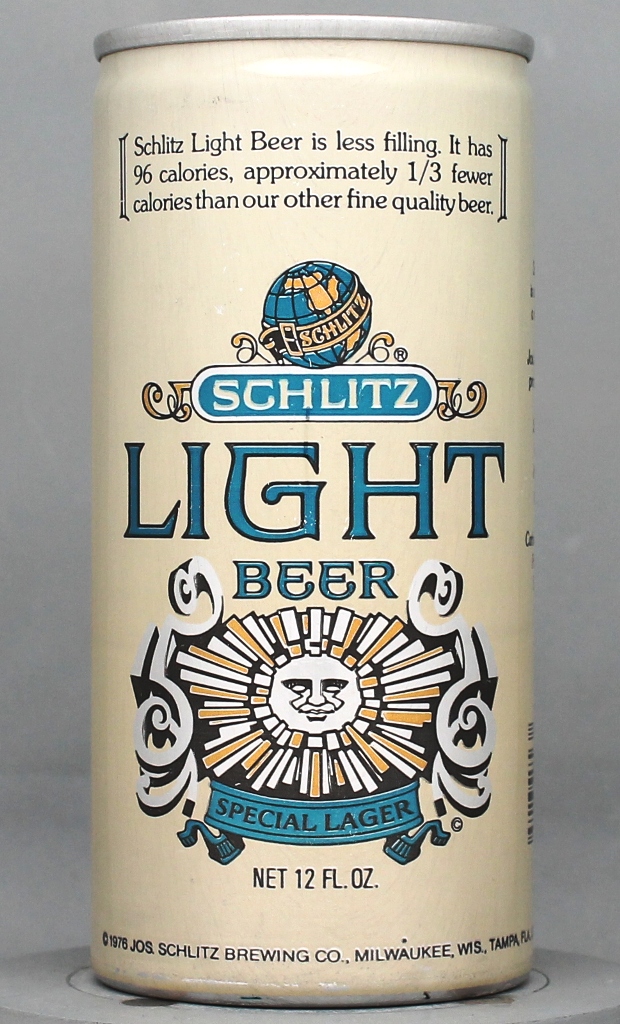 Schlitz Light Special Lager Beer 12 Oz Tab Top Can