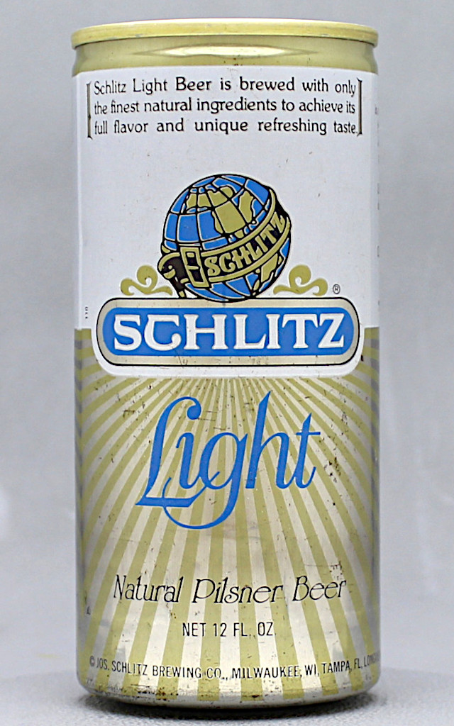 Schlitz Light Beer 12 Oz Tab Top Can