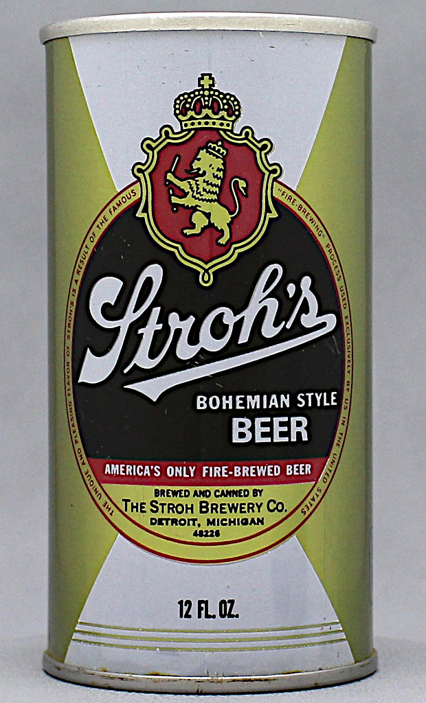 Stroh's Bohemian Style Beer 12 Oz Tab Top Can