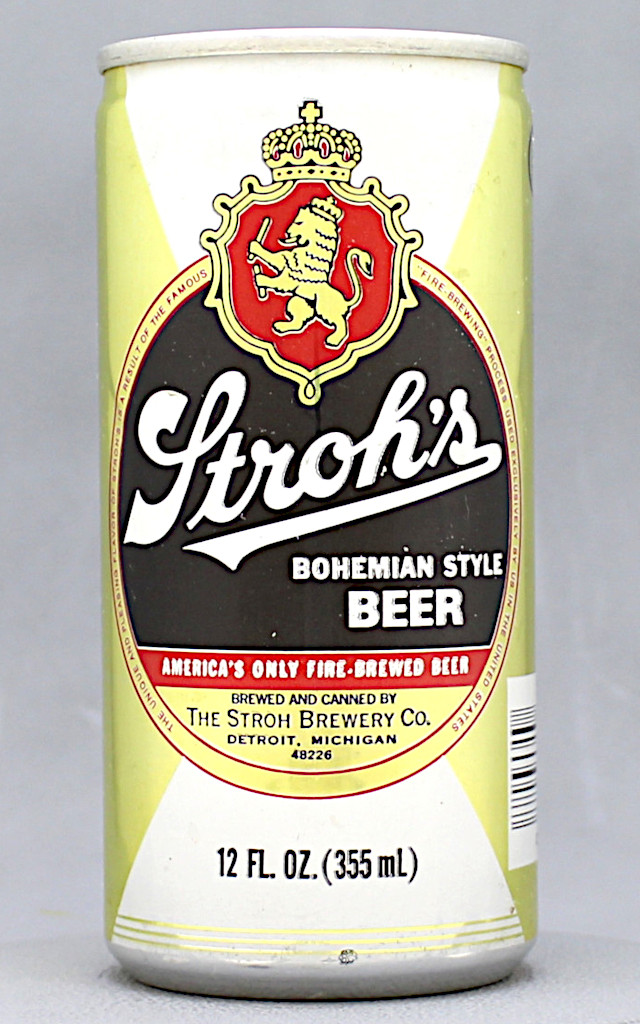 Stroh's Bohemian Style Beer 12 Oz Tab Top Can