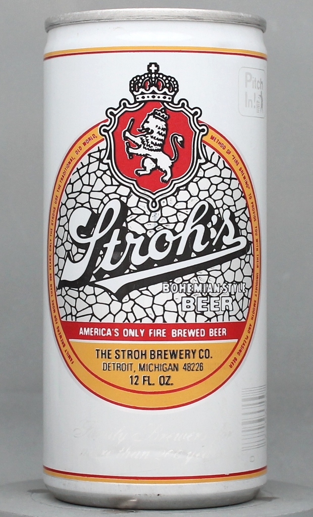 Stroh's Bohemian Style Beer 12 Oz Tab Top Can