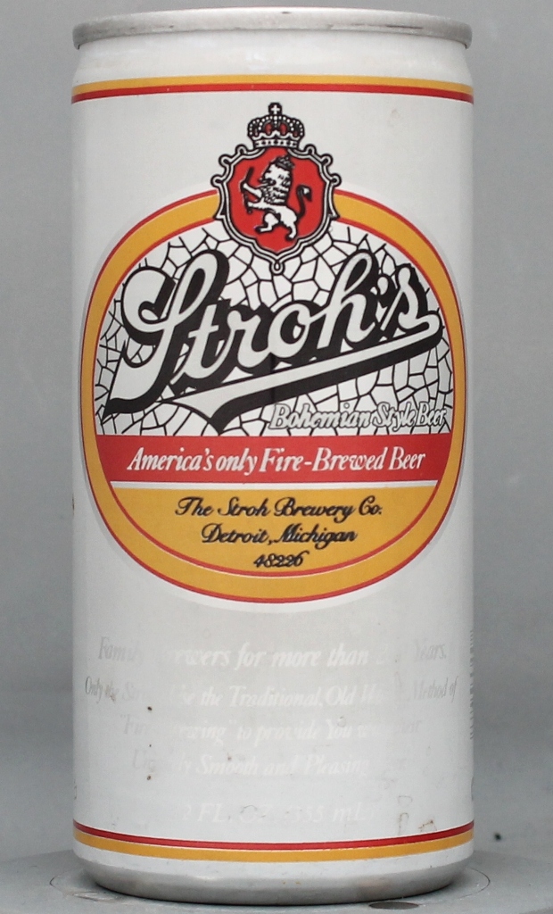 Stroh's Bohemian Style Beer 12 Oz Tab Top Can
