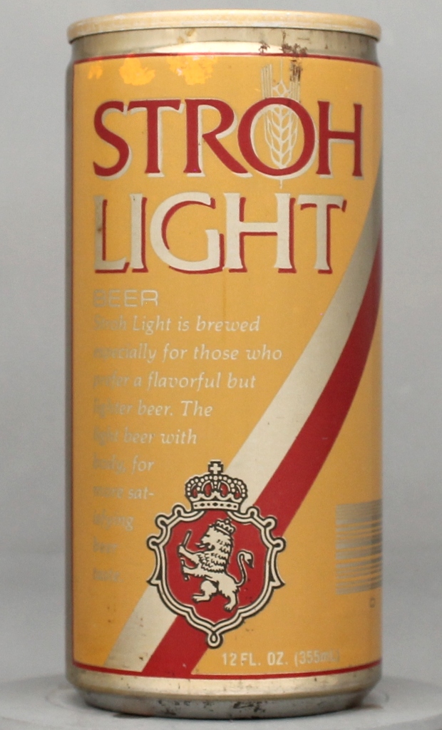 Stroh Light Beer 12 Oz Tab Top Can