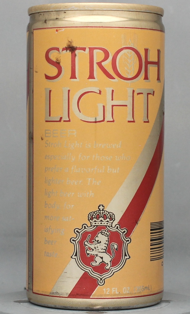 Stroh Light Beer 12 Oz Tab Top Can
