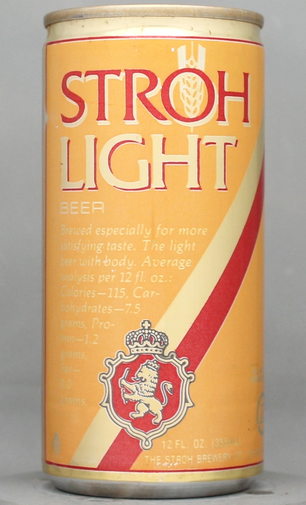 Stroh Light Beer 12 Oz Tab Top Can
