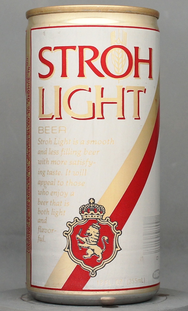Stroh Light Beer 12 Oz Tab Top Can