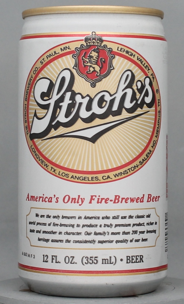 Stroh's Beer 12 Oz Tab Top Can