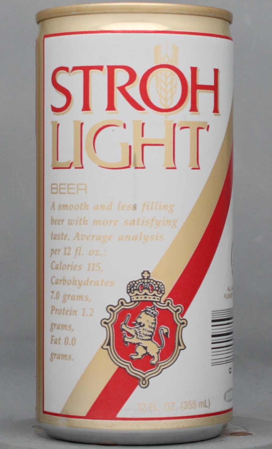 Stroh Light Beer 12 Oz Tab Top Can