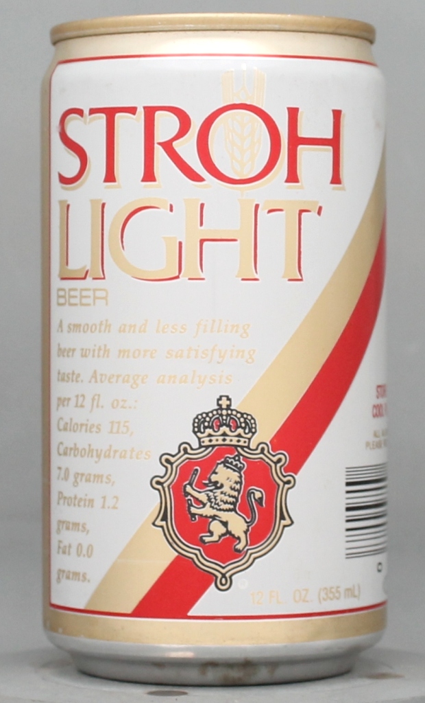 Stroh Light Beer 12 Oz Tab Top Can