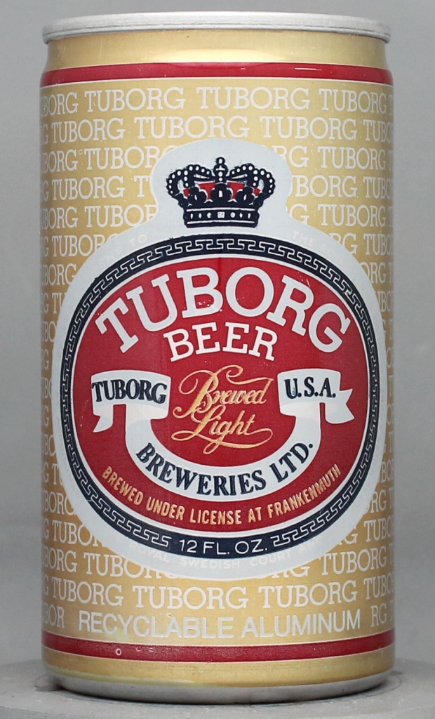 Tuborg Brewed Light Beer 12 Oz Tab Top Can