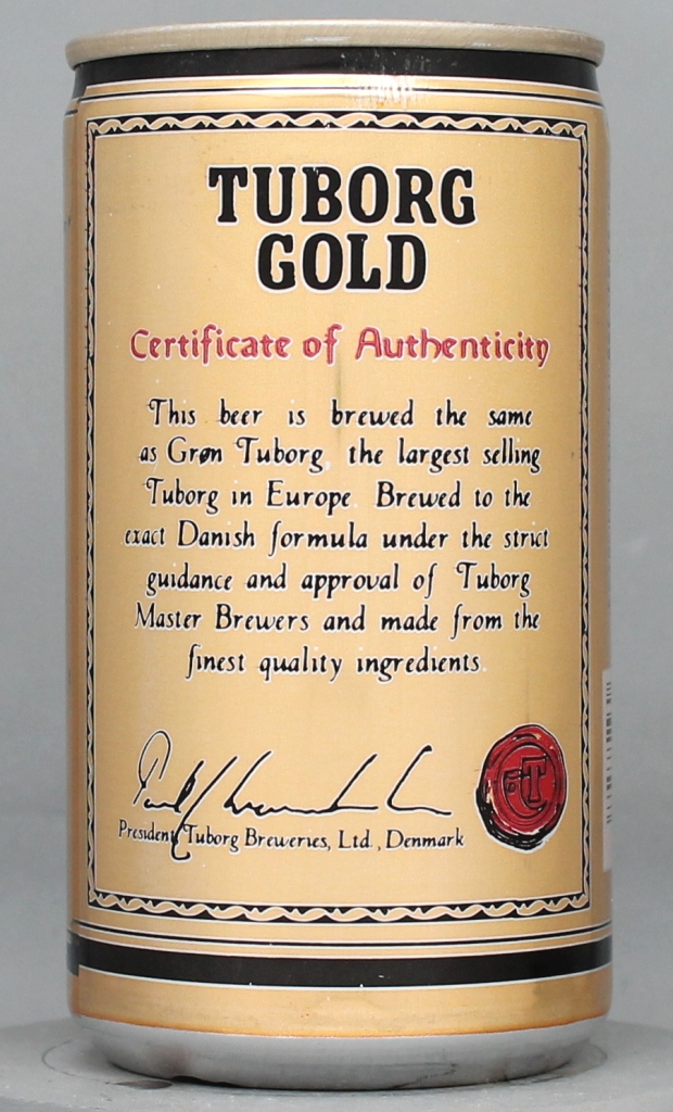 Tuborg Gold Export Quality Beer 12 Oz Tab/Stay Top Can
