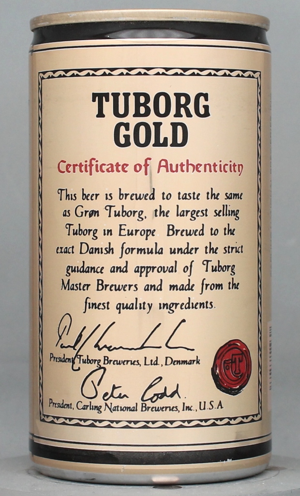 Tuborg Gold Export Quality Beer 12 Oz Tab Top Can