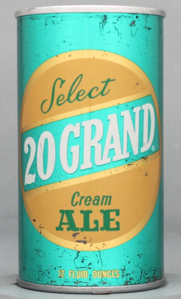 20 Grand Select Cream Ale 12 Oz Tab Top Can