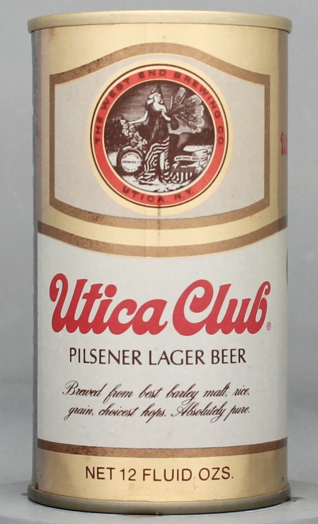 Utica Club Pilsener Lager Beer 12 Oz Tab Top Can