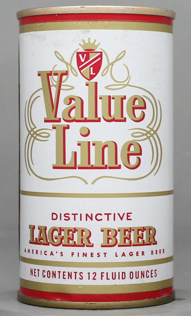 Value Line Lager Beer 12 Oz Tab Top Can