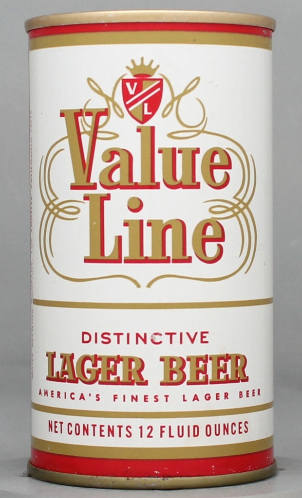 Value Line Lager Beer 12 Oz Tab Top Can